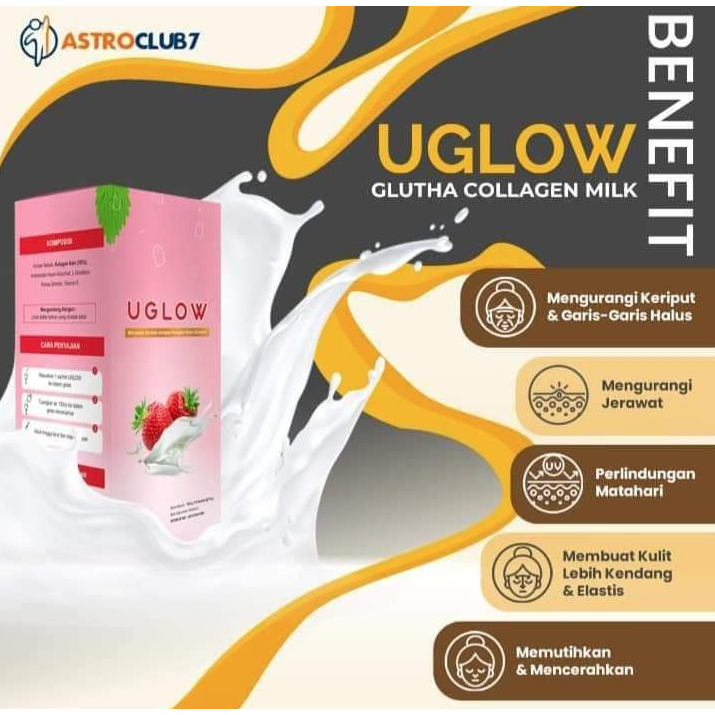 U'GLOW Glutha Collagen UGLOW Susu Pemutih 1 box