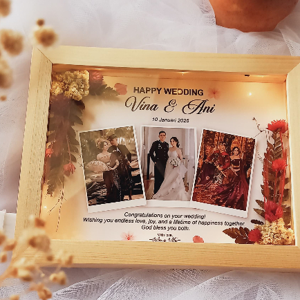 Sylviana723 Kado Mini Gold In Frame I Kado Pernikahan, Ulang Tahun, Wisuda, Perpisahan, Anniversary,
