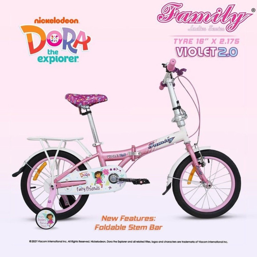 Sepeda Lipat Anak Family VIOLET DORA 2.0 roda 4 16 inch