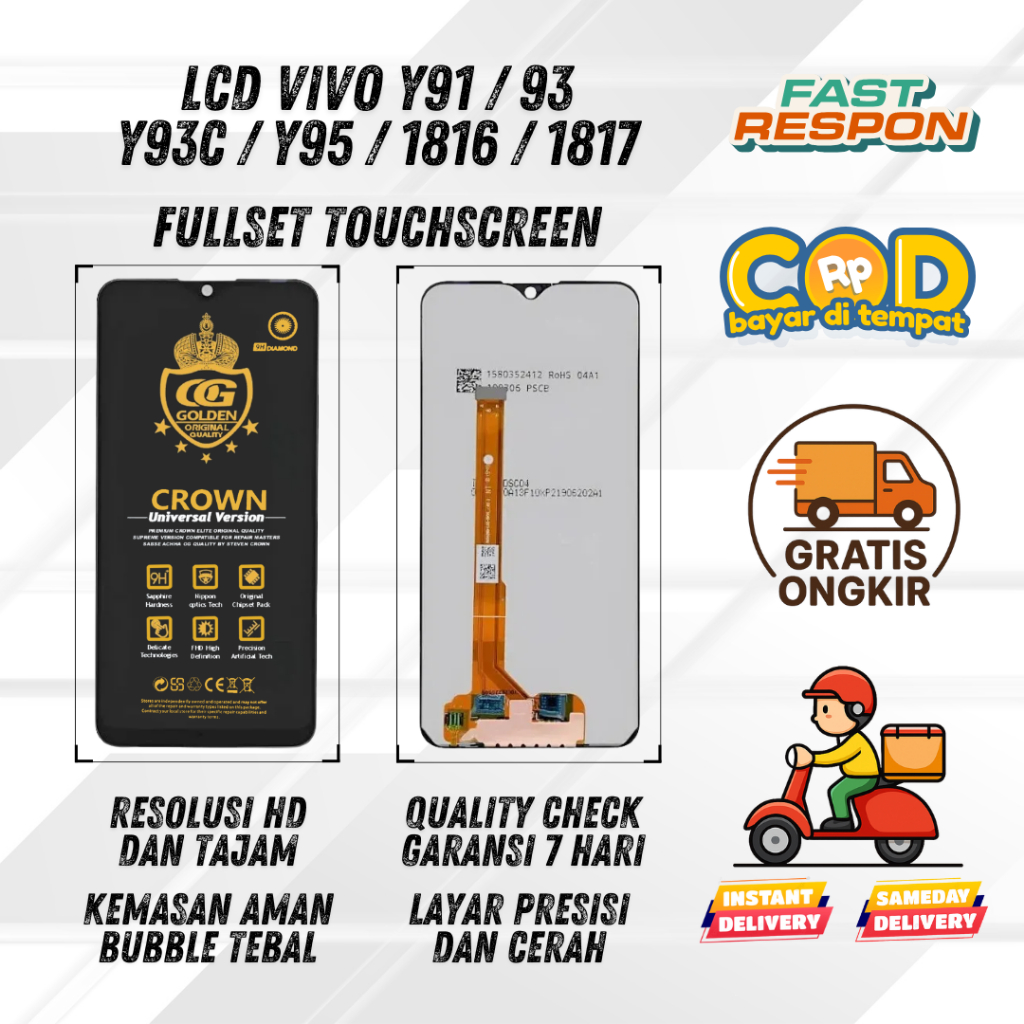 LCD VIVO Y91 / Y93 / Y93C / Y95 / 1816 / 1817 FULLSET TOUCHSCREEN COMPLETE