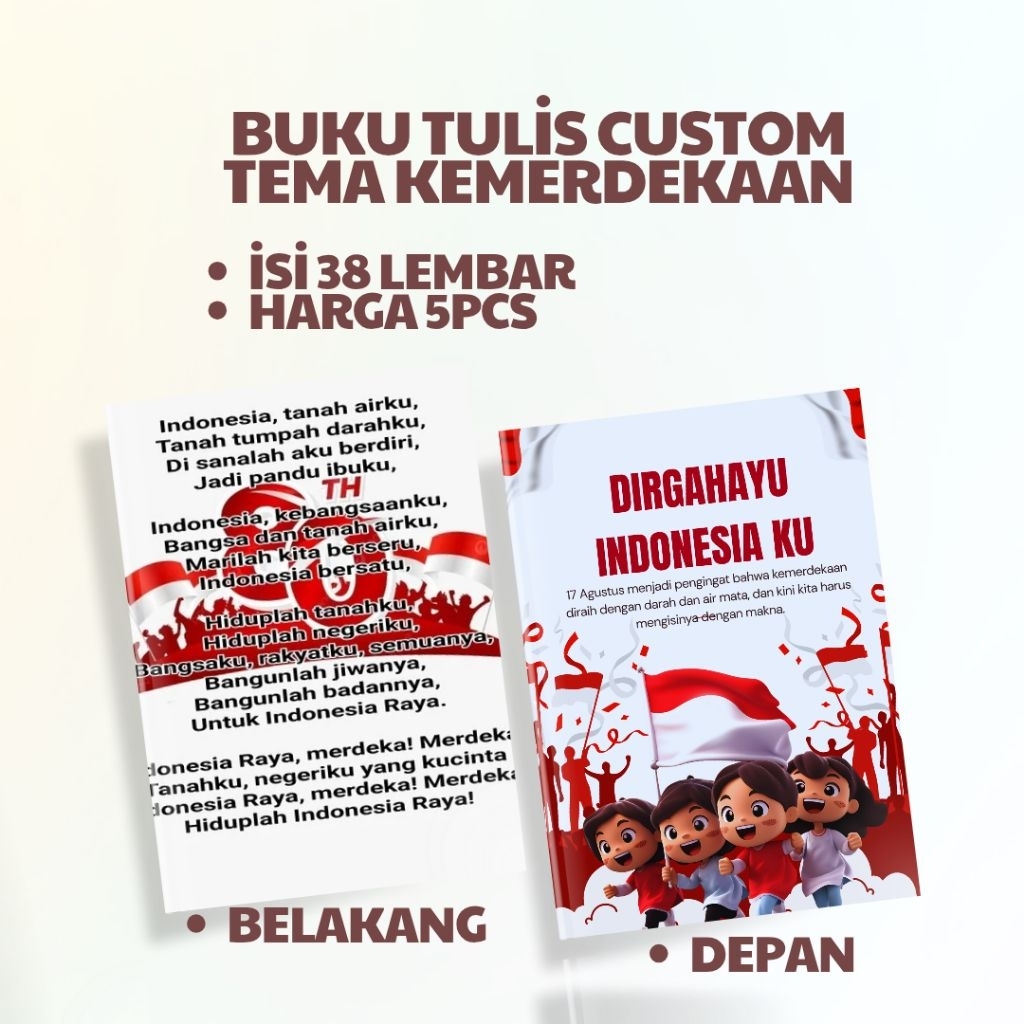 

Buku Tulis Custom Tema Kemerdekaan 38 Lembar/Buku Tulis, Buku Tulis Anak