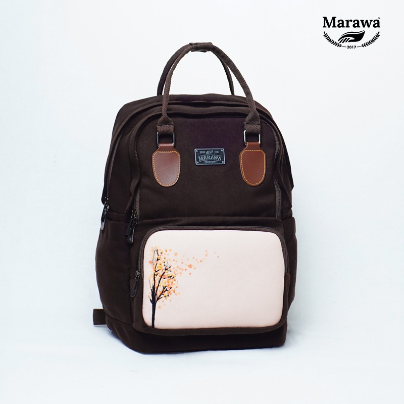 MARAWA Koda - Falle Backpack Tas Ransel Tas Laptop Handmade Coklat