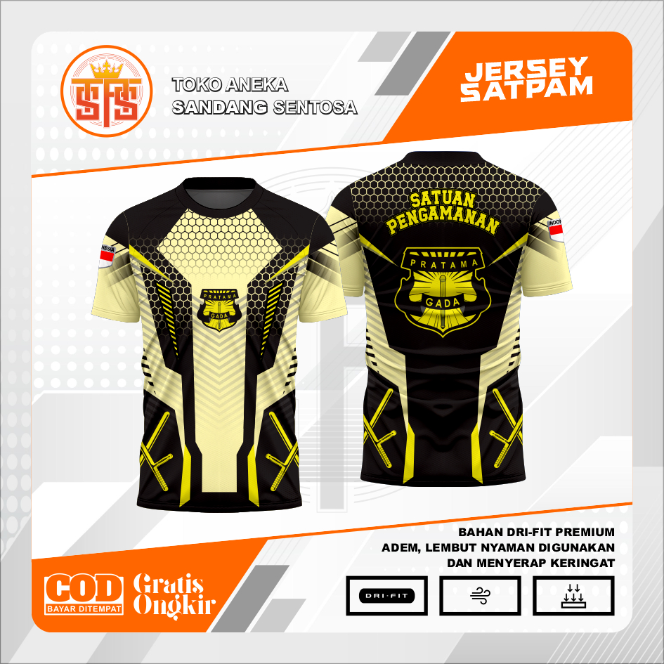 Jersey Oblong Satpam Gapra Lengan Pendek | Dri Fit Milano Premium | Jersey Satpam Gada Pratama | Kao