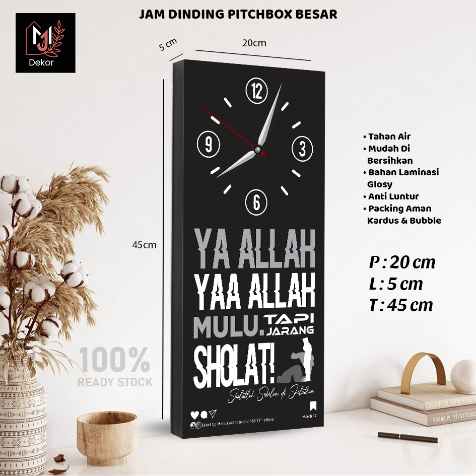 Jam Dinding Quotes Sindiran Solatlah Hiasan Dinding