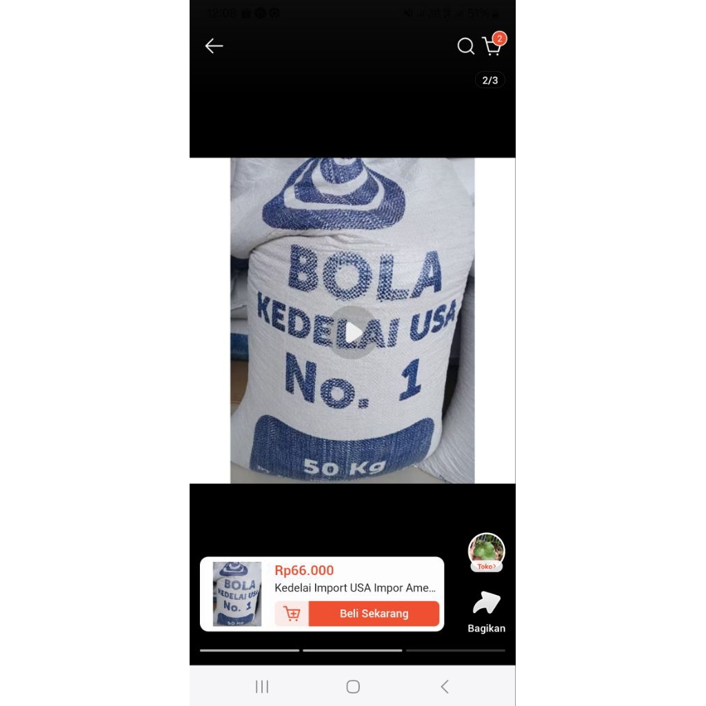 

kedelai US cap Bola 1kg