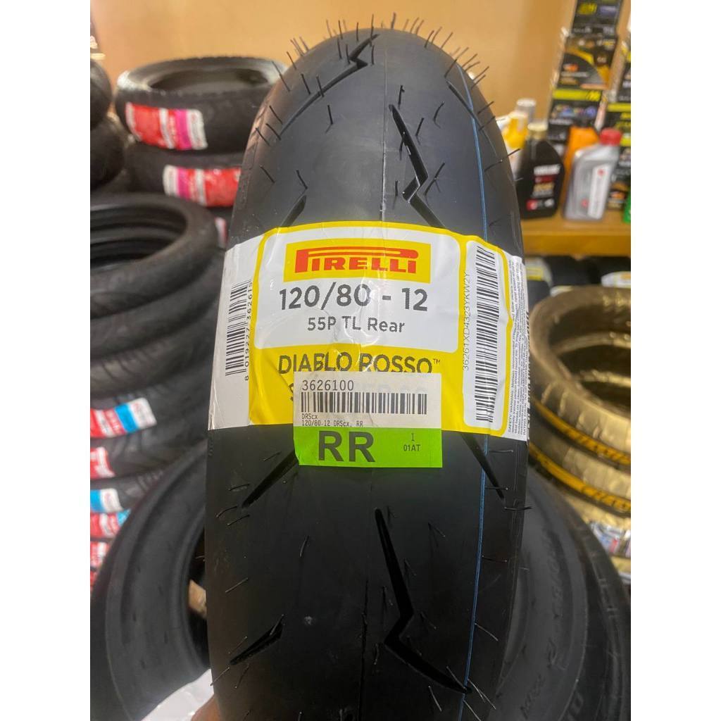 BAN PIRELLI R12 100/90-12 120/80-12 DIABLO ROSSO SCOOTER SC FREE PENTIL TUEBELESS