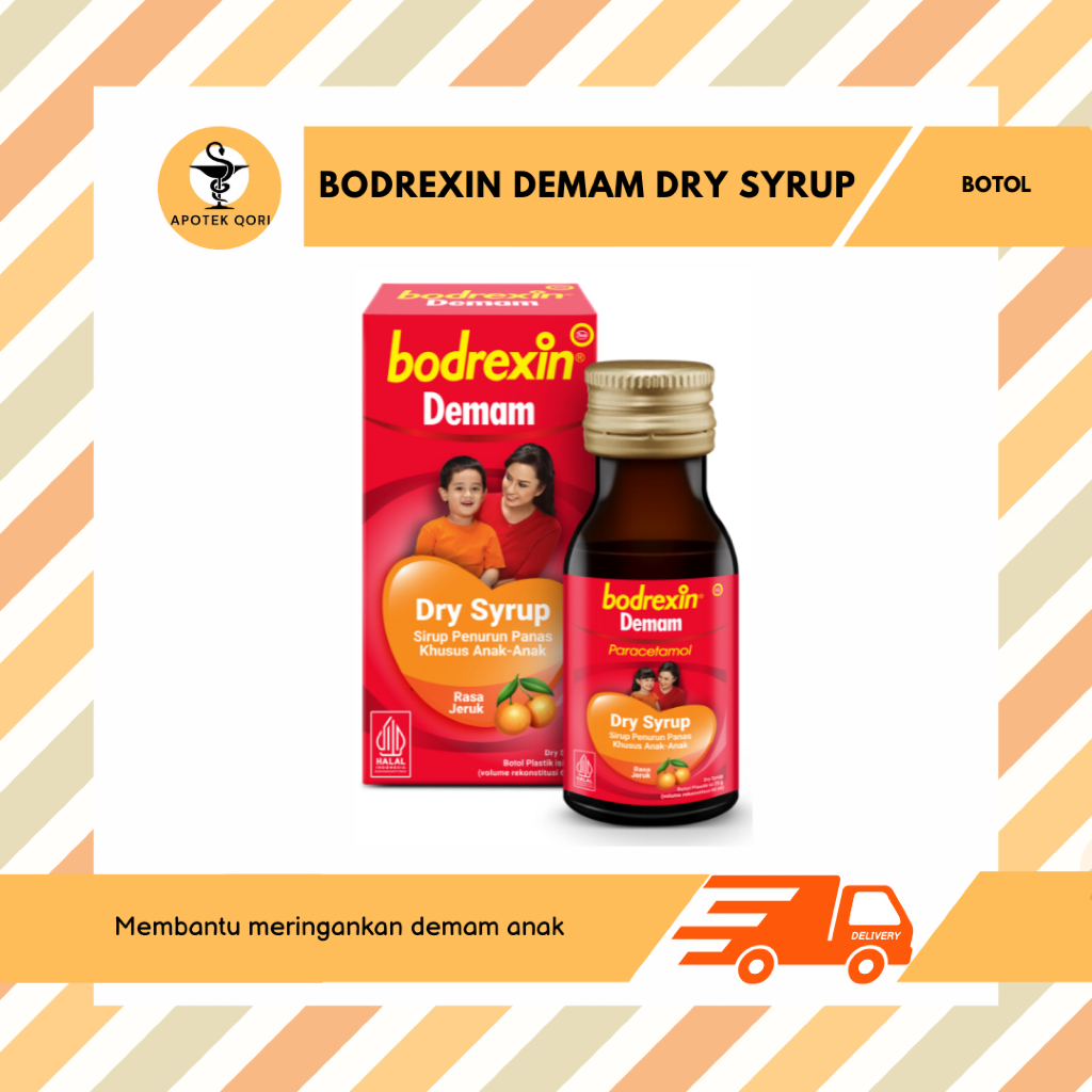 BODREXIN DEMAM DRY SIRUP 60 ML / BODREXIN DEMAM SIRUP KERING / PENURUN DEMAM ANAK