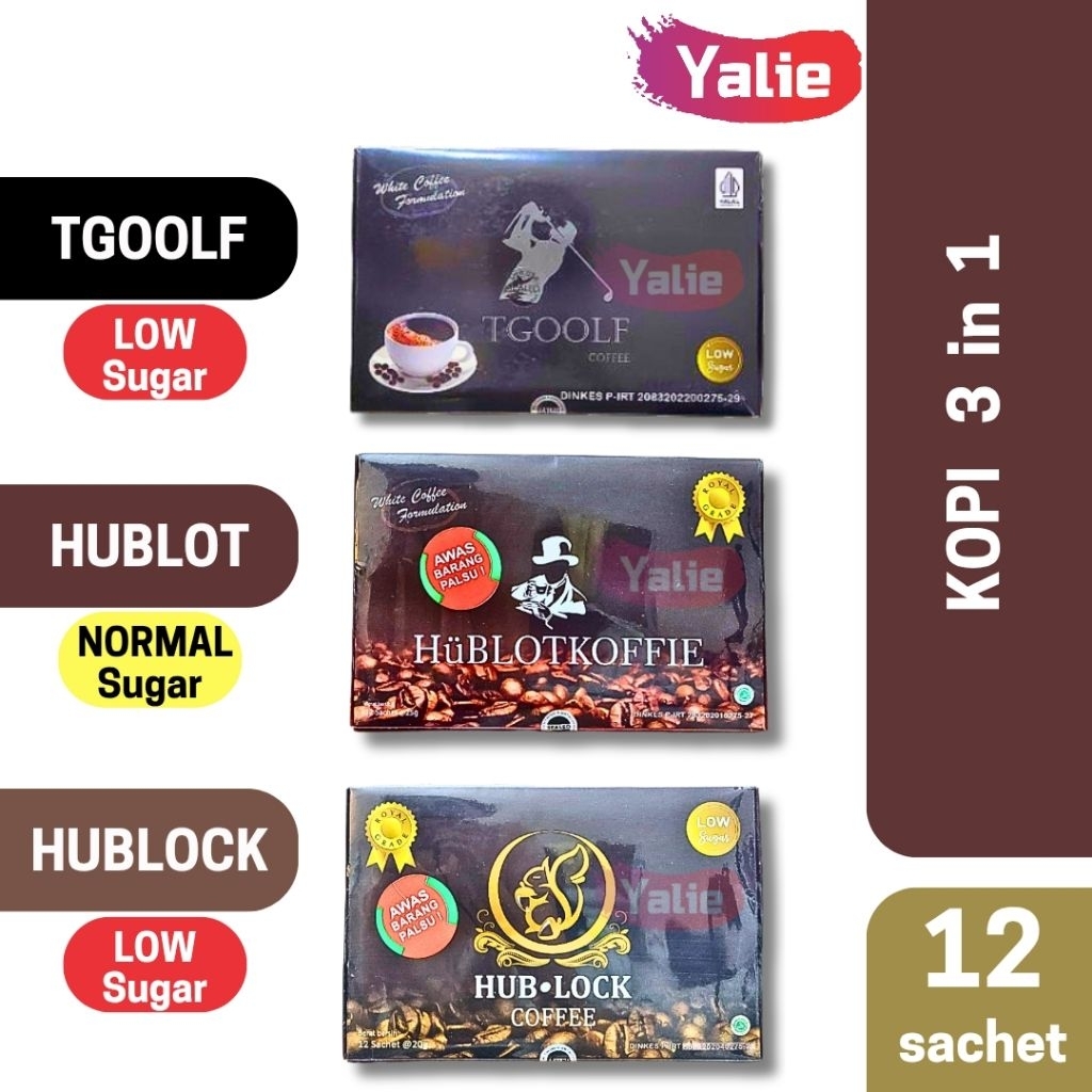 

[12 Sachet] Kopi 3 in 1 / NEW TGOOLF COFFEE, HUBLOCK COFFEE, HUBLOT KOFFIE / Kopi Kesehatan dan Stamina Pria Wanita / 1 Box Besar Hublot Coffee Kopi Hublot Kopi Morgan Coffee