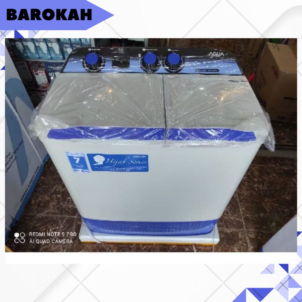 mesin cuci Aqua 2 tabung 881xt/ mesin cuci Aqua 8 kg