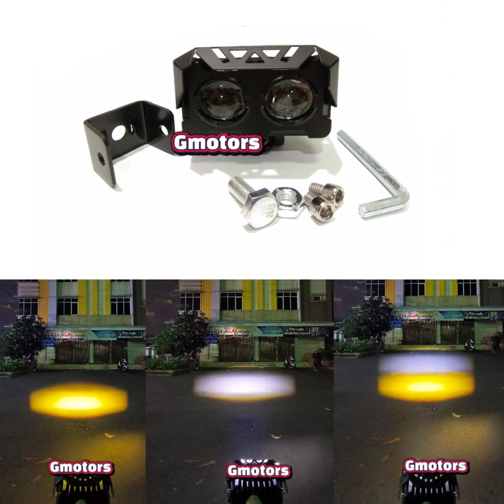 Lampu Tembak SQL 2 Mata MYTH Jauh Dekat Lampu Tembak Sorot Led D2 Laser 2 Mata Kuning Putih