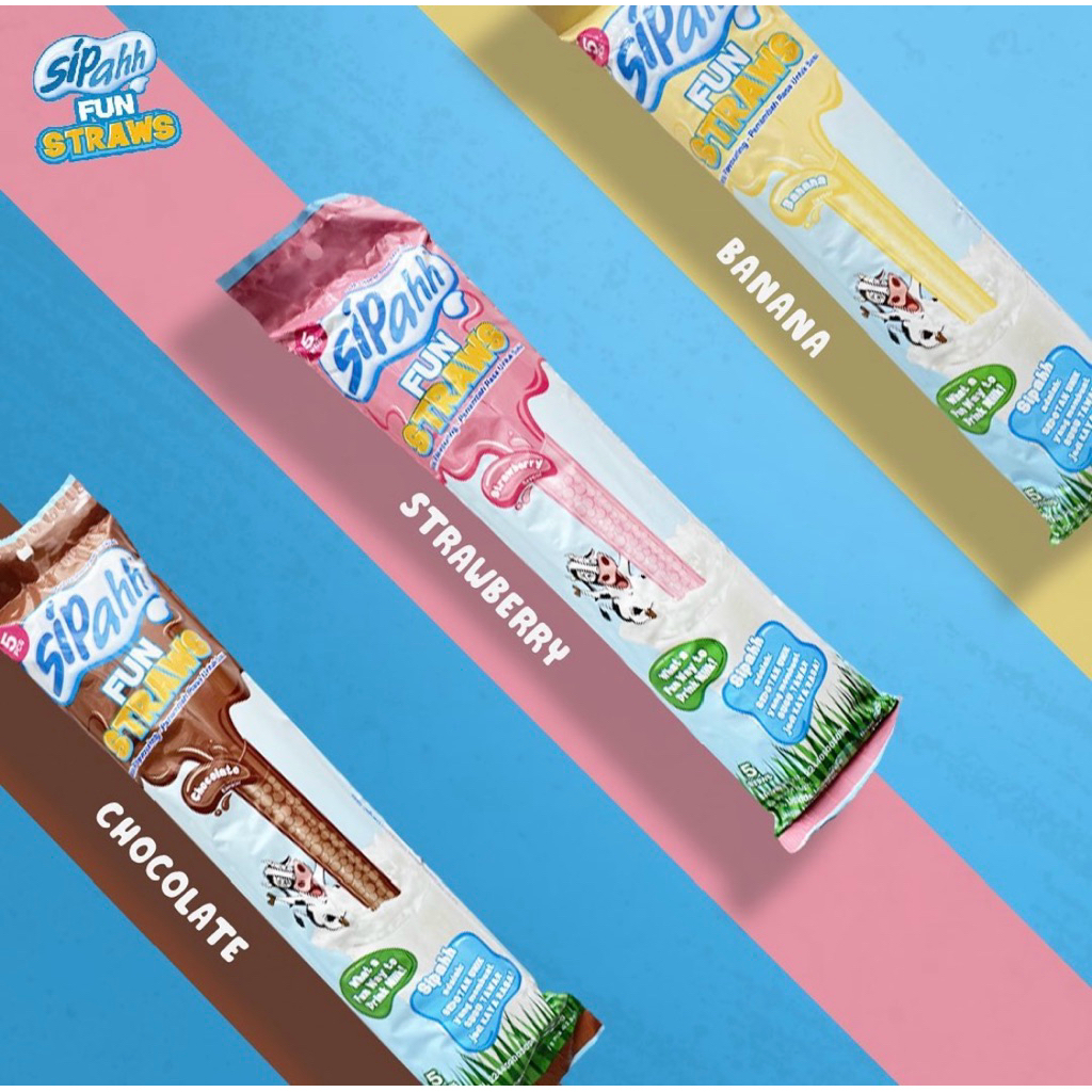 Sipahh fun straws sedotan isi rasa less sugar pack isi 5