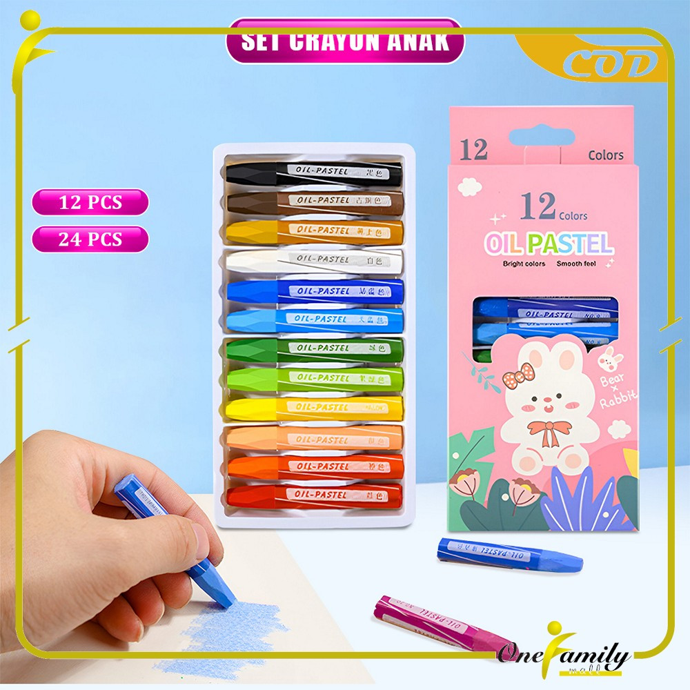

EC ONE-A99 Crayon Oil Pastel Isi 24 Warna Motif Kartun Perlengkapan Mewarnai Anak / Set Krayon Pigmentasi Tinggi Aman Untuk Anak