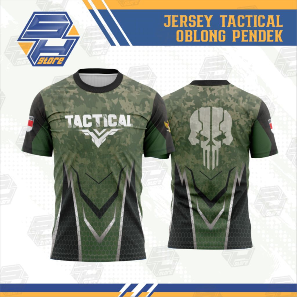 Jersey Tactical Green Vanguard DRI-FIT - Hijau Hitam Putih / Baju Tactical / Kaos Tactical
