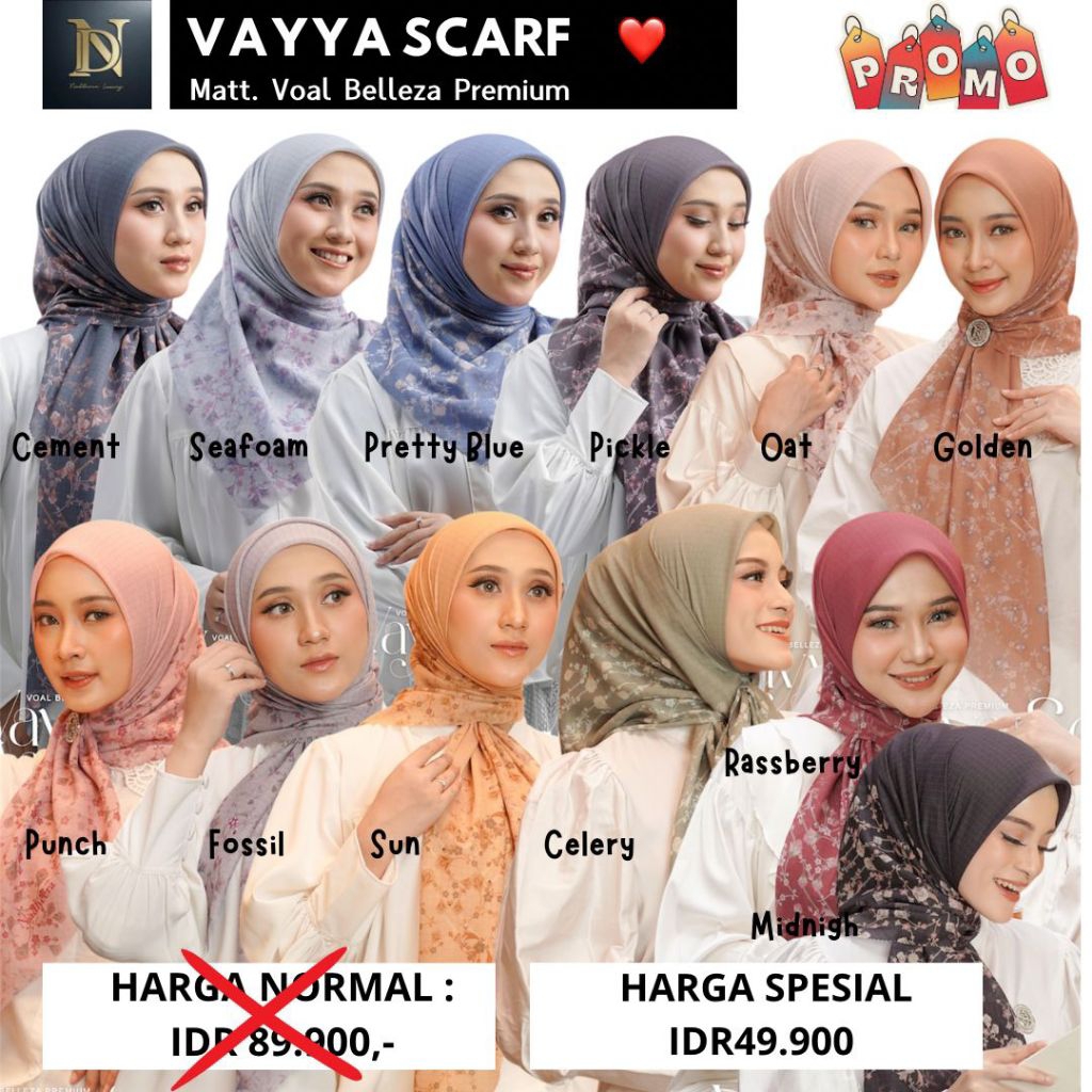NADHEERA LUXURY - VAYYA SCARF - HIJAB MOTIF NADHEERA VOAL TERBARU KEKINIAN