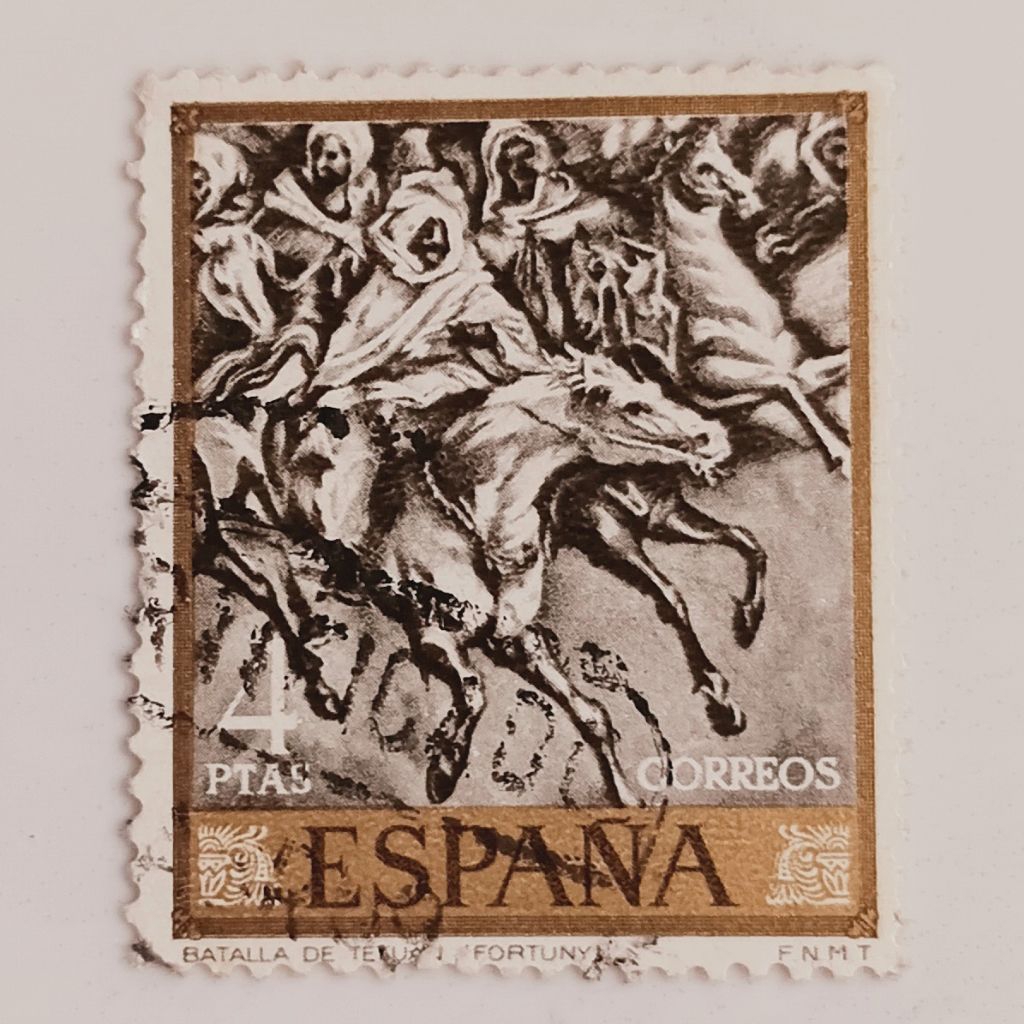 

(AD) Perangko Spanyol 1968 Stamp Day 1968: Mariano Fortuny Commemoration - "Battle of Tetuán" (1863) 4 peseta Used