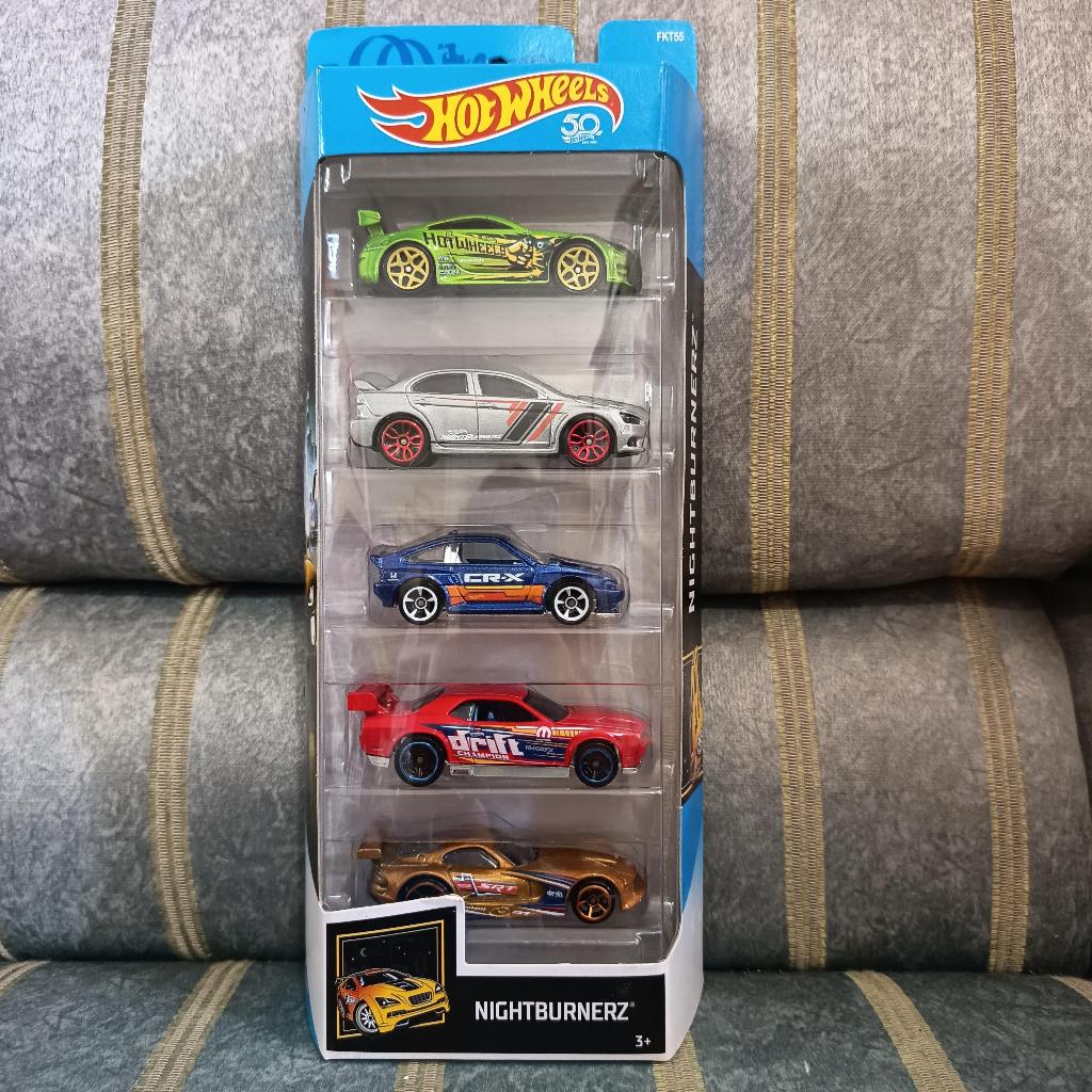 HOT WHEELS GIFT PACK 5CARS NIGHTBURNERZ 2017 MITSUBISHI LANCER EVO