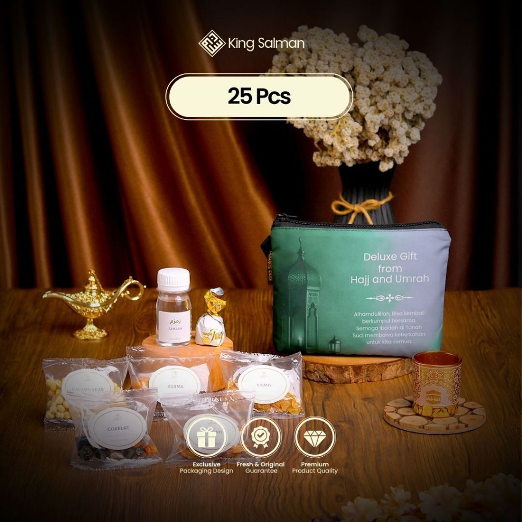 

King Salman - Oleh-Oleh Haji & Umroh MARWAH Green 25 Pcs Pouch Non-Custom