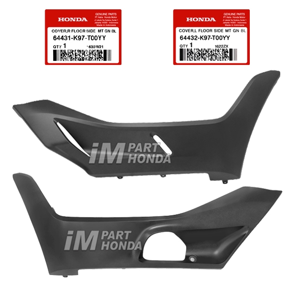 64431-K97-T00YY 64432-K97-T00YY  Cover R L Floor Dek Lantai Kanan Kiri  PCX 150 LED 2018 - 2020 Hita