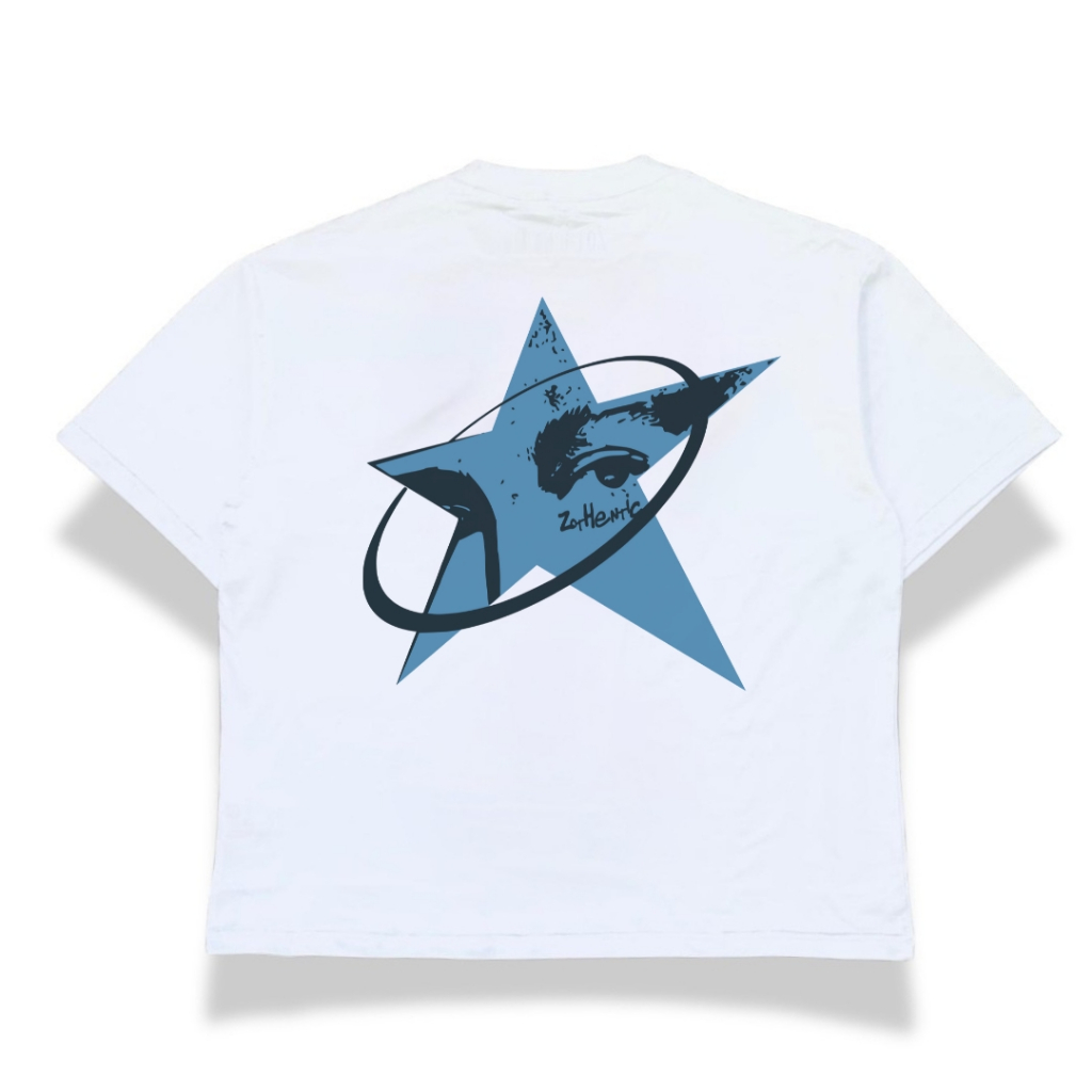 Zothentic | Baju Kaos Boxy Pria Oversized Combed 20s Gms 200 | Star white - Kaos Boxy Unisex