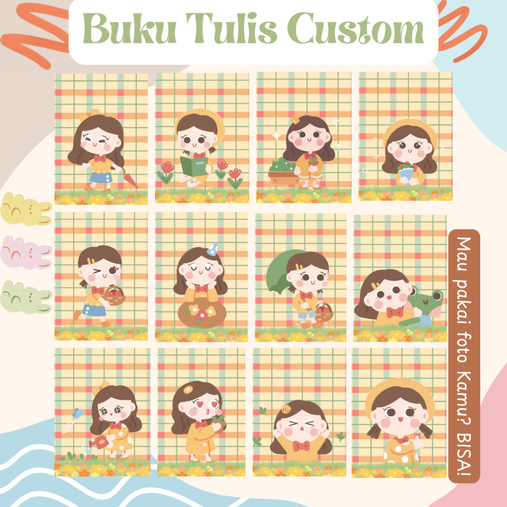 

Buku Tulis Karakter Lucu | Buku Tulis Anak Custom
