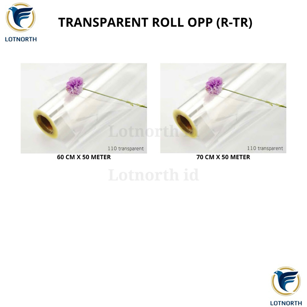 

[1 Roll] R-TR / Roll Bening OPP 50 Meter / Plastik Bening Kaca Transparant / Kertas Buket Bunga / Wrapping Paper Cellophane / Transparant Roll OPP / Kertas Bunga Buket Gulungan Bening Polos Bouquet/ Flower Paper Craft / Plastik Bunga