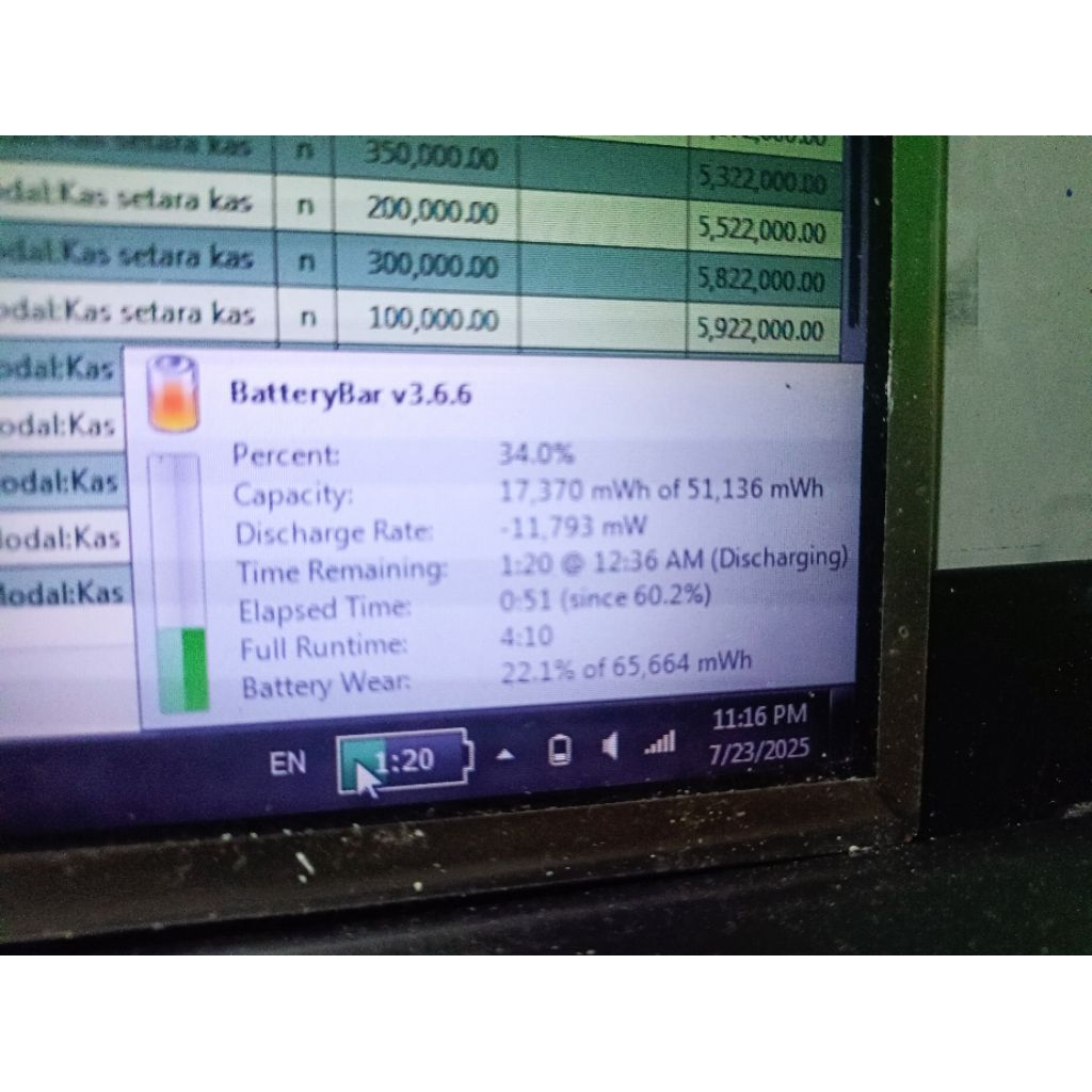 Baterai laptop toshiba portege r700 dynabook rx3 normal