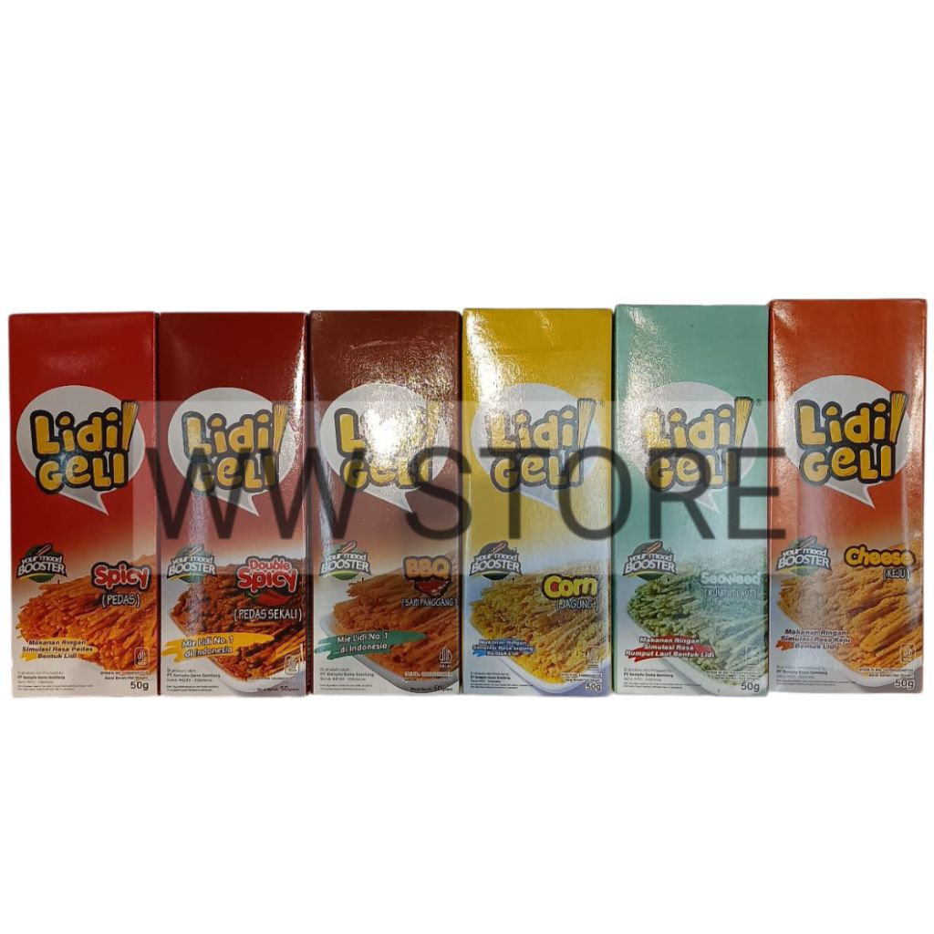 

Kerupuk krupuk keripik kripik mi mie rasa pedas sekali keju jagung rumput laut barbekiu barbekue sapi panggang garam laut bawang putih halal MUI Lidi Geli Double Spicy Seaweed Corn Cheese Barbeque BBQ Sea Salt & Garlic 50g