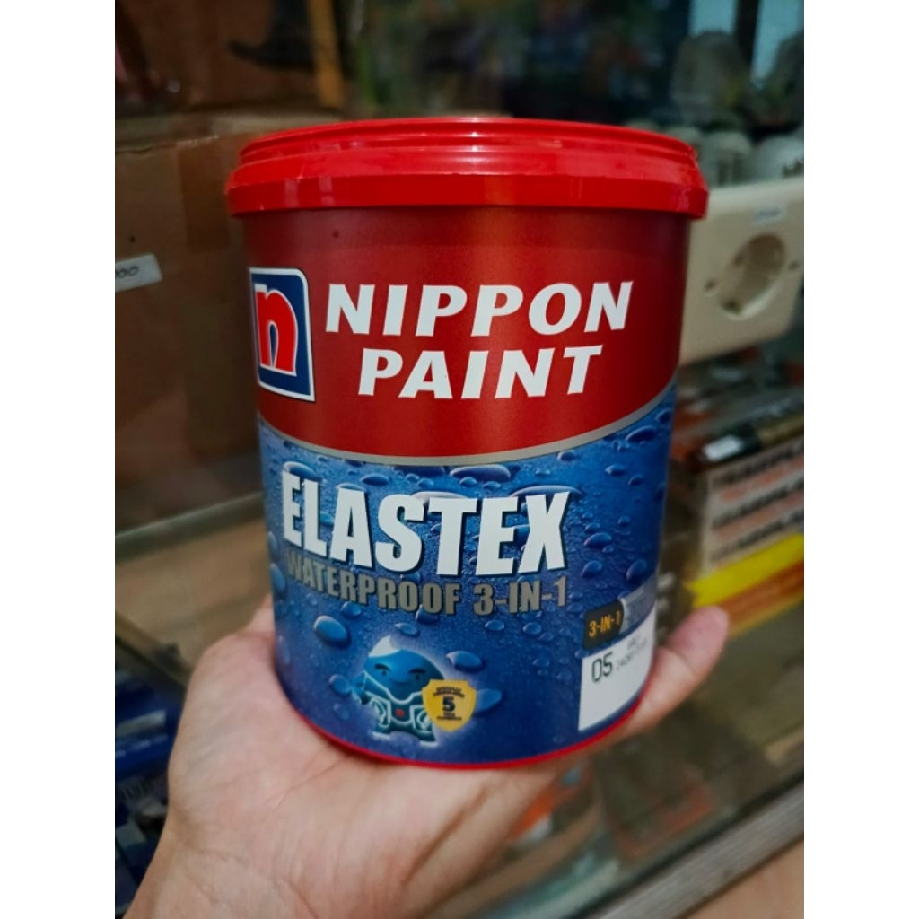 Nippon Paint Elastex Waterproof 3-IN-1 1kg Cat Pelapis Anti-Bocor Perlindungan 5 Tahun