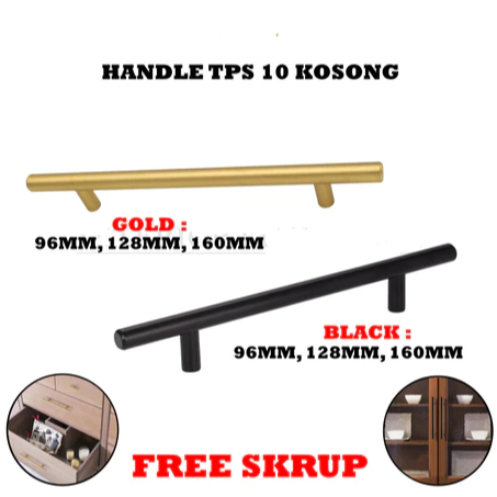 Handel Handle Knob Knop Gagang Tarikan Pintu Laci Lemari Besi Hollow Stainless Gold Black Modern