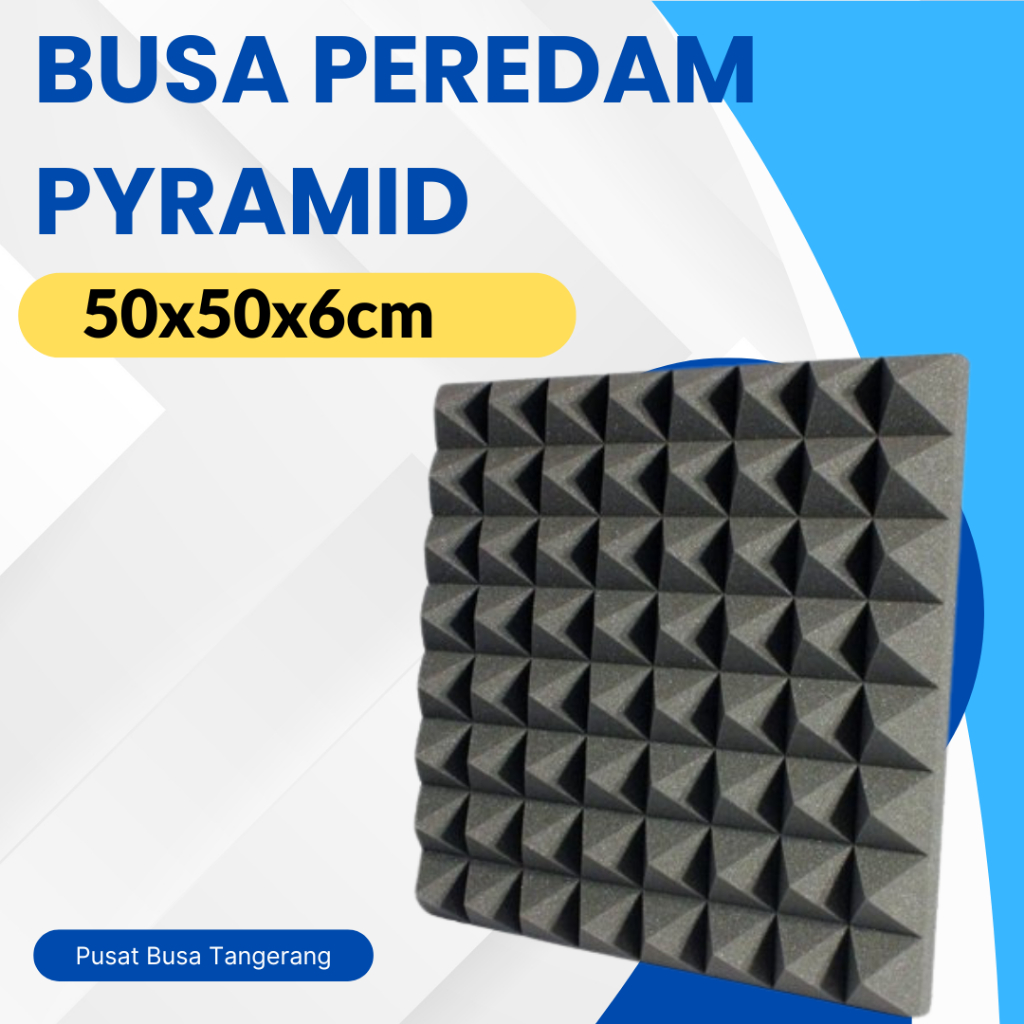 Busa Peredam Suara Ruangan Pyramid Piramid 50x50cm Peredam Suara Musik Studio