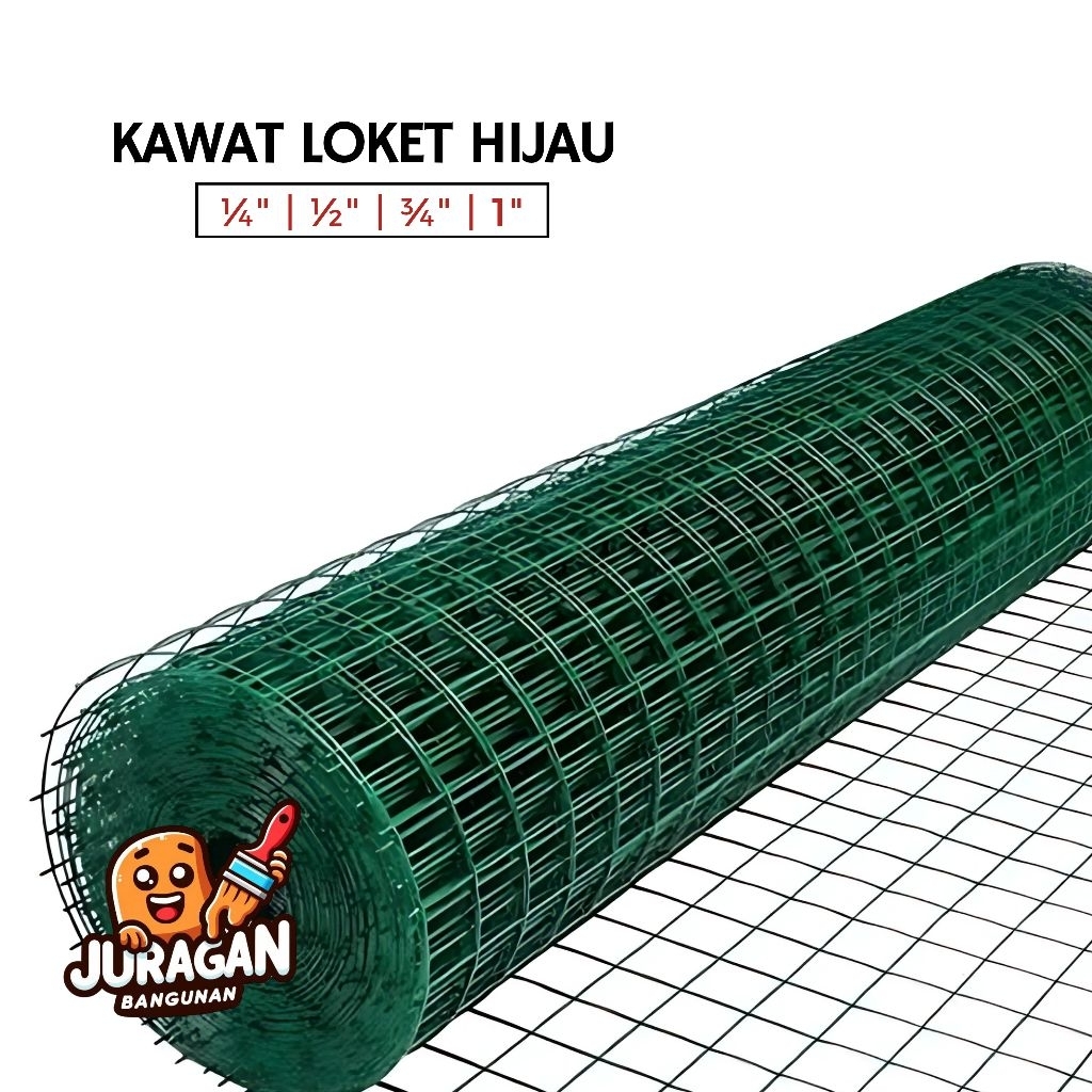Kawat Loket Hijau | Kawat Ram ¼" | ½" | ¾" | 1"