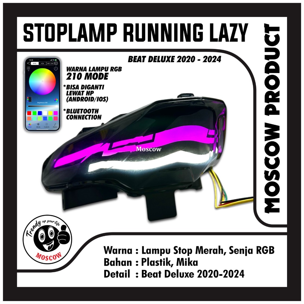 STOPLAMP CUSTOM LAZY RGB COLOR GEN 1 BEAT DELUXE 2020-2024 LAMPU STOP LAMP GEN 1 ALL BEAT NEW DELUXE