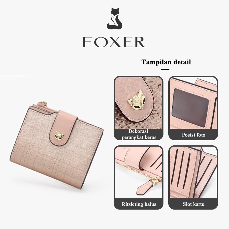 RECOMMENDED FOXER Dompet Wanita Dompet Pendek Dompet Kulit Asli