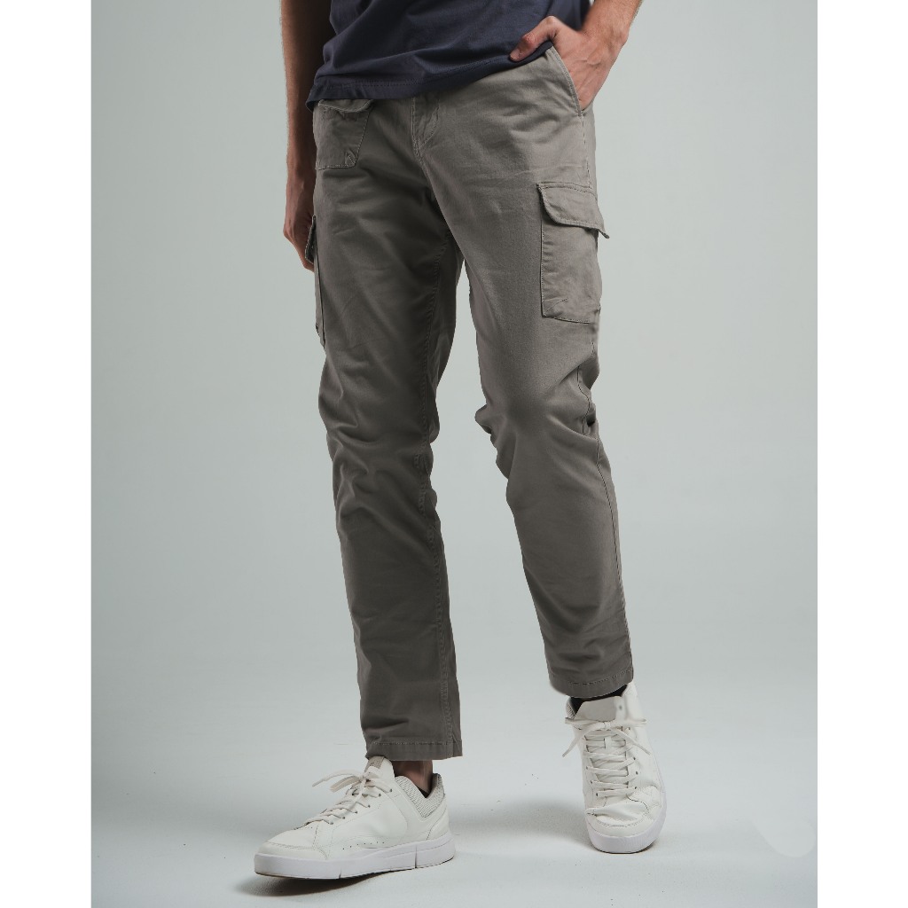 camel active Men's Stone Colour Cargo Twill Stretch Long Pants