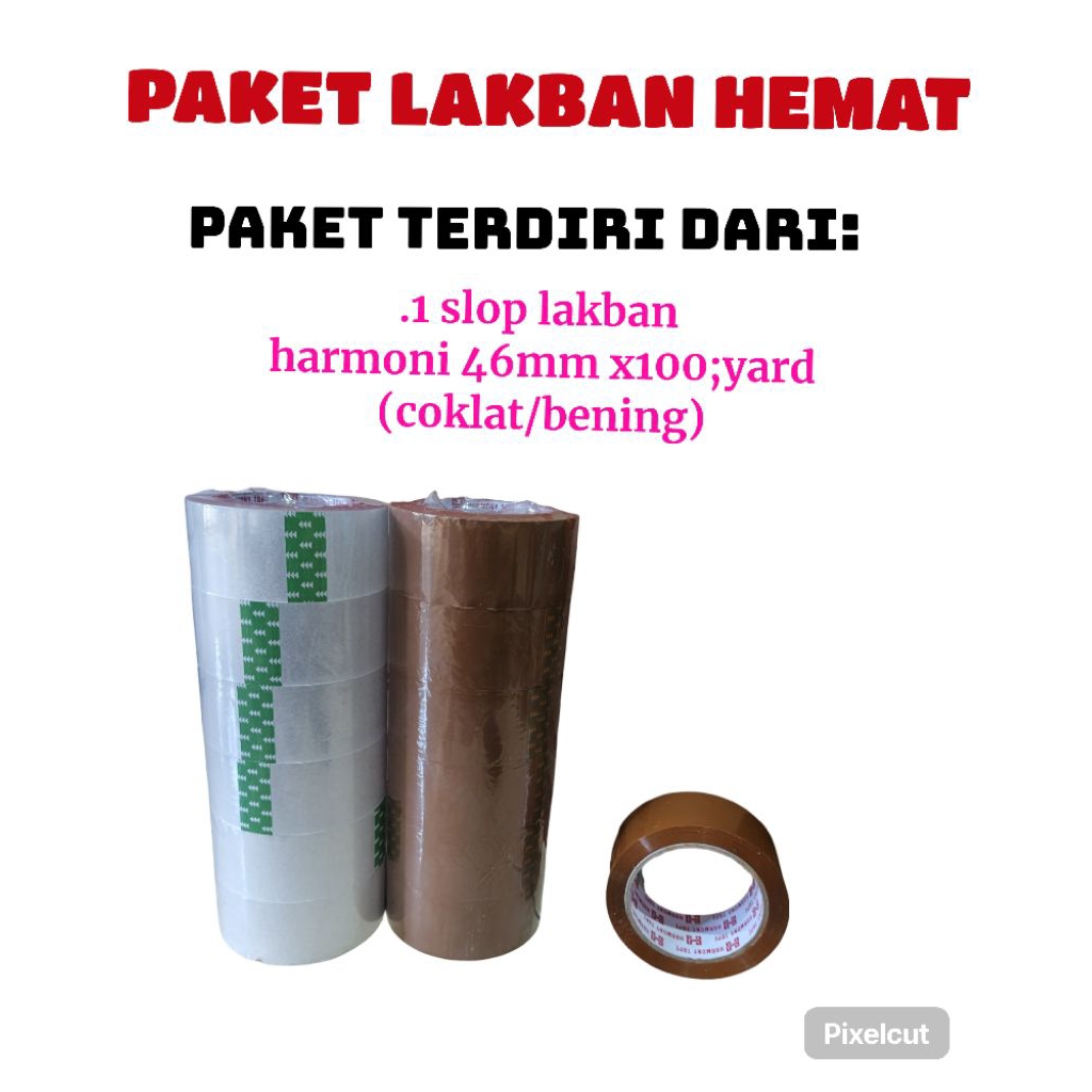 

PAKET HEMAT LAKBAN 1 SLOP UKURAN 45X100 YARD BENING ATAU COKLAT