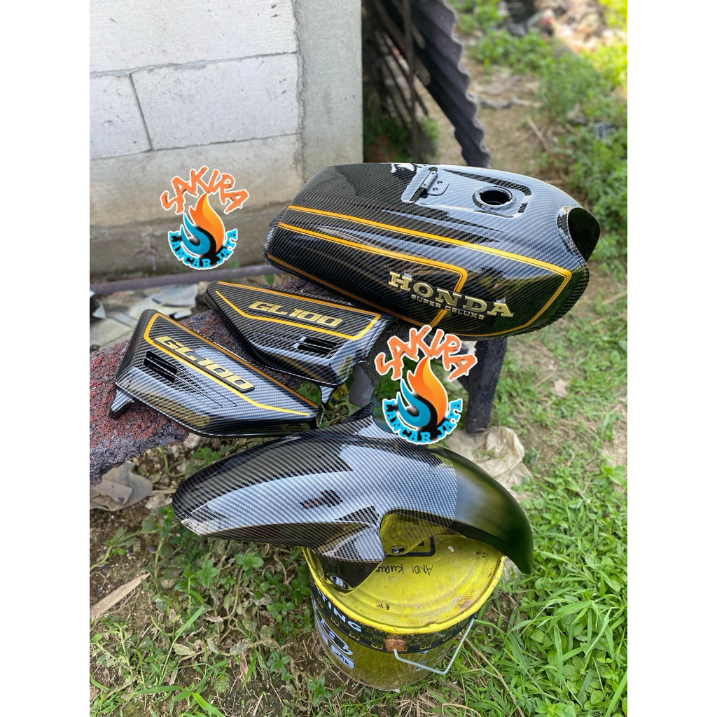 Tangki set box aki gl 100 body set gl 100 tangki set box aki gl 100 full karbon kevlar