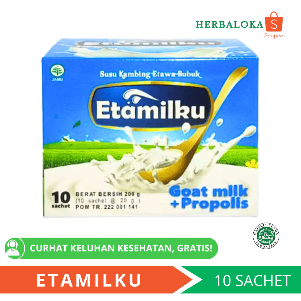 

Susu Kambing Etawa Bubuk ETAMILKU 1 BOX – untuk Maag, Asam Lambung, Tulang, & Daya Tahan Tubuh