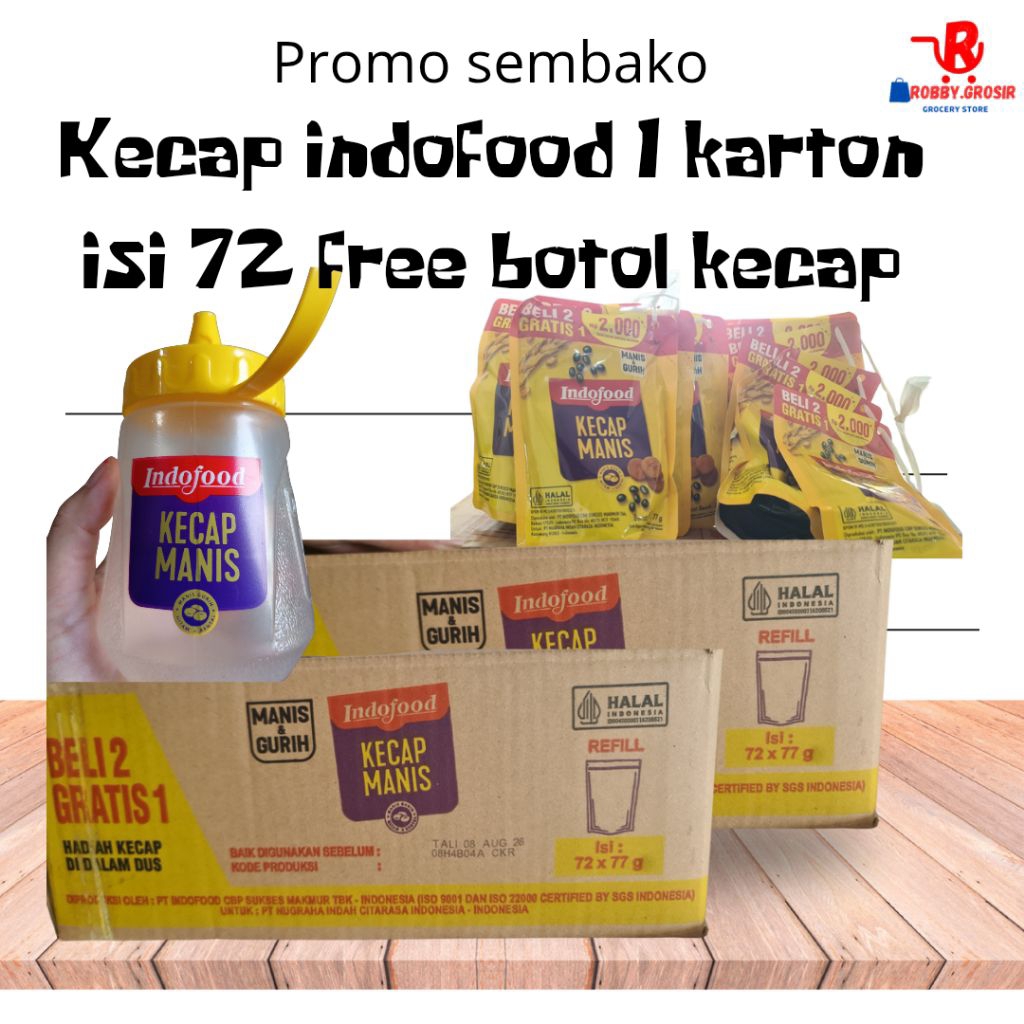 

kecap manis indofood 1 karton free botol