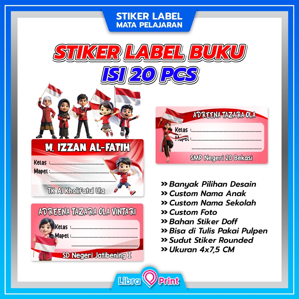 

[ISI 20 PCS] MPI - STIKER LABEL MATA PELAJARAN BUKU SEKOLAH CUSTOM FOTO