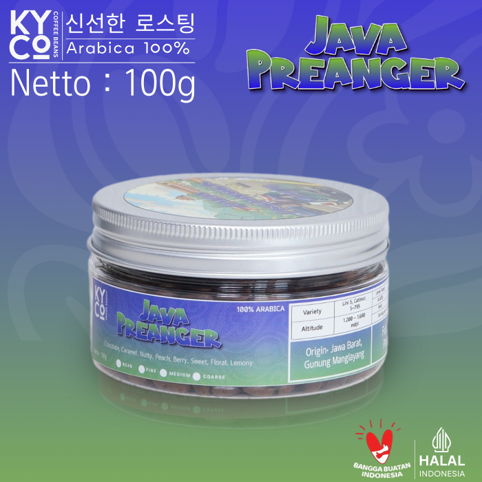 

Biji Kopi Arabika Java Preanger 100 gram - Arabika Full Wash Grade 1 | Roast Beans | Brewing | Medium Roast | Fillter | Blend Kopi | Kiyowo Coffee Roastery