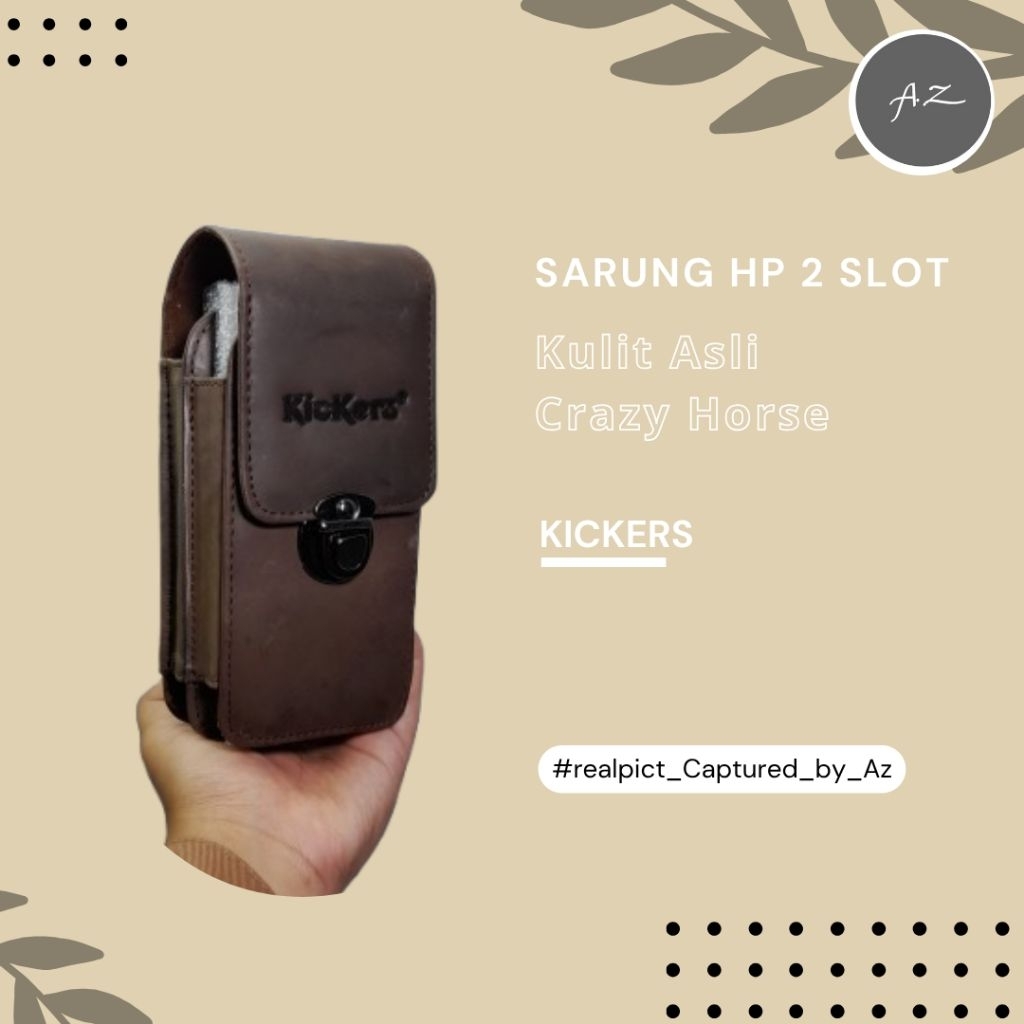 Sarung HP 2 Slot Kulit Asli Crazy Horse