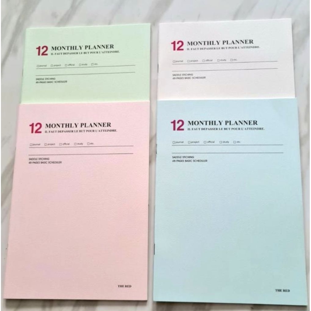 

12 Monthly Planner Book for Office / Study