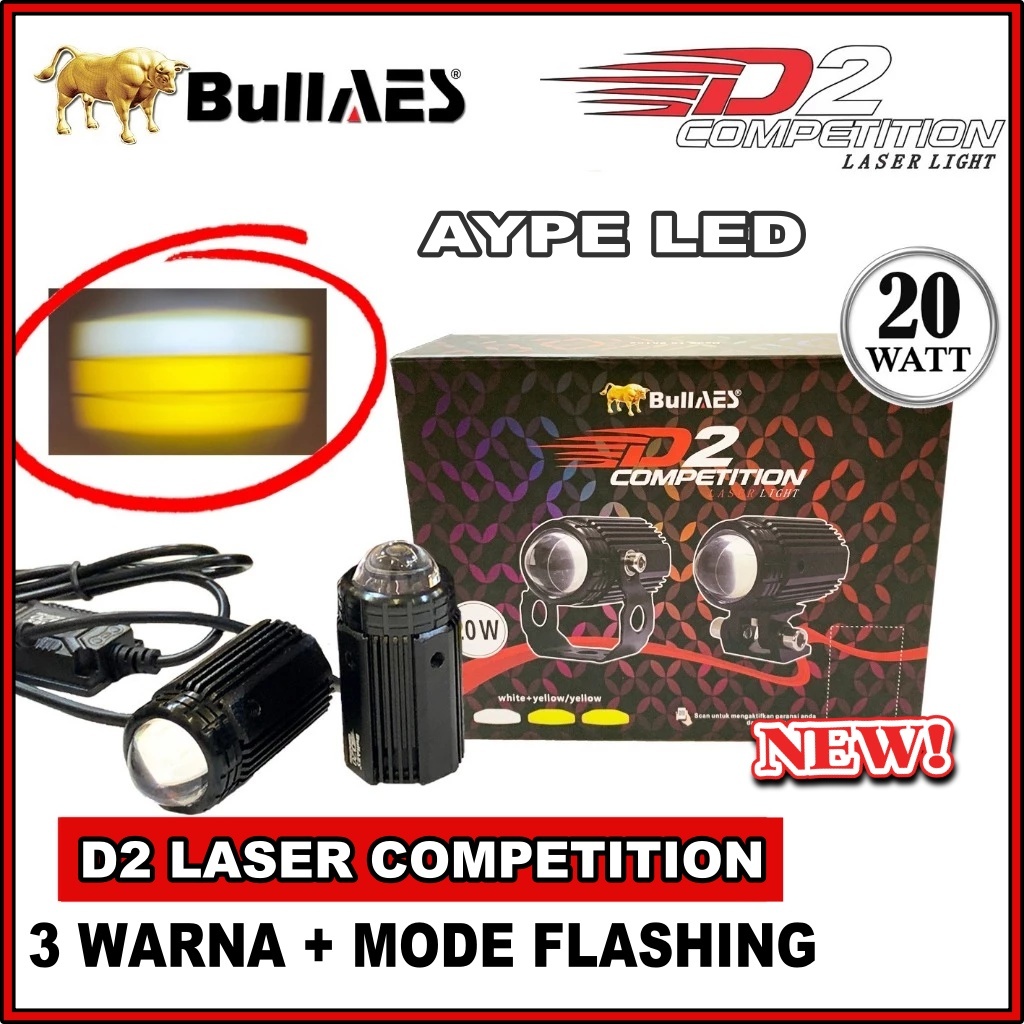 Lampu Tembak Mini Laser Bullaes D2 Laser Competition Terbaru 3 Warna Flashing Mode Bullaes