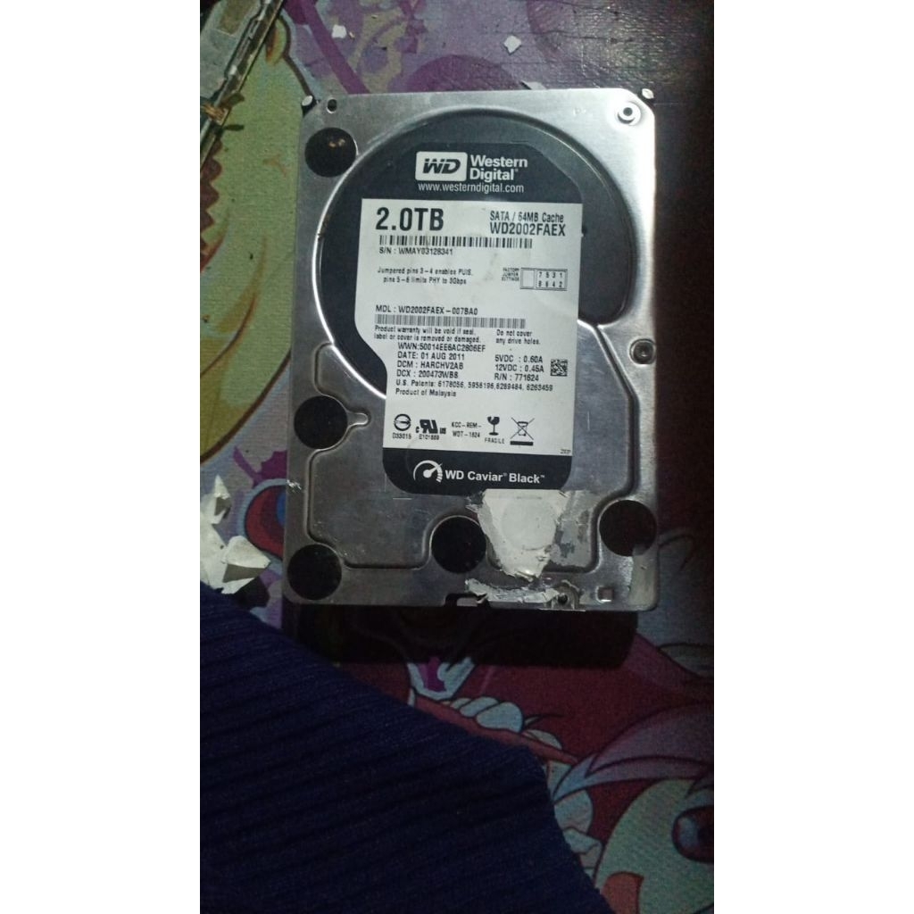hdd hardisk wd caviar black 2tb second