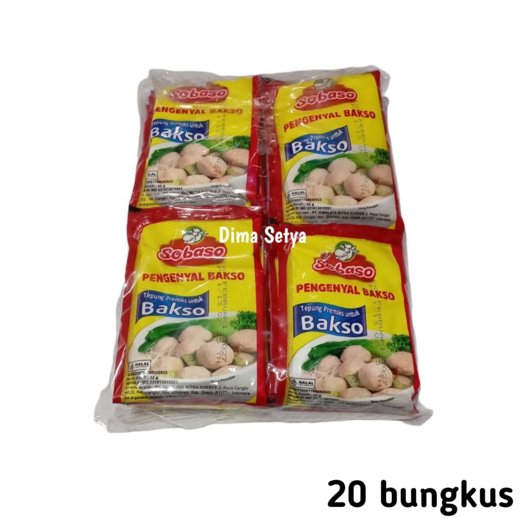 

SOBASO tepung pengenyal bakso 32 gram 1 pack ( 20pcs )