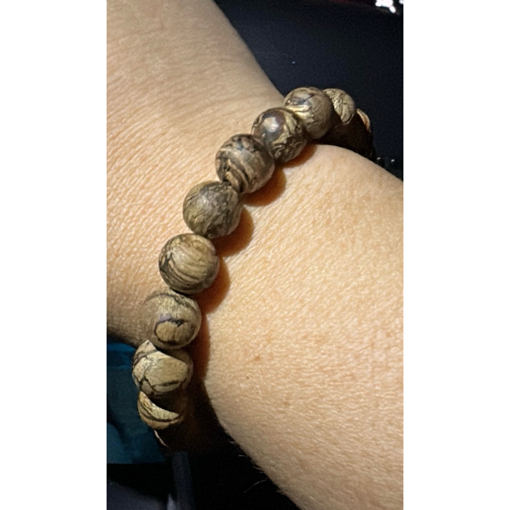 Gelang Gaharu Asli Tiger Malinau 10 mm 21 Butir Natural Gaharu Tiger