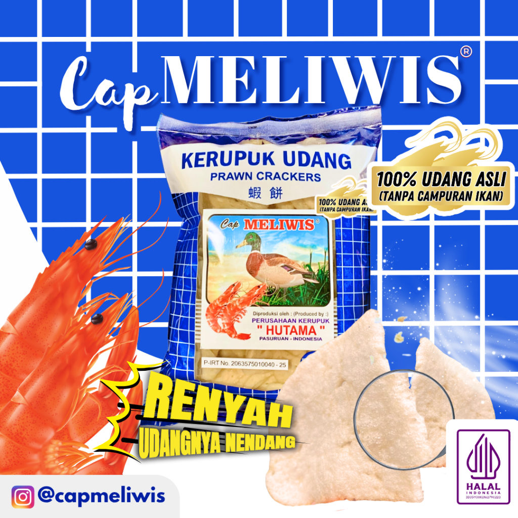 

Kerupuk Udang Asli Cap Meliwis Hutama Premium Gurih Renyah (Biru 500 Gram)