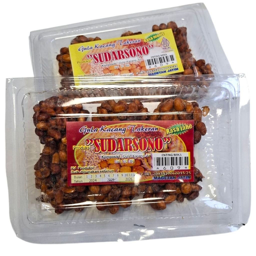 

Gula Kacang Sudarsono Takeran Magetan Rasa Jahe dan Manis Isi 12biji