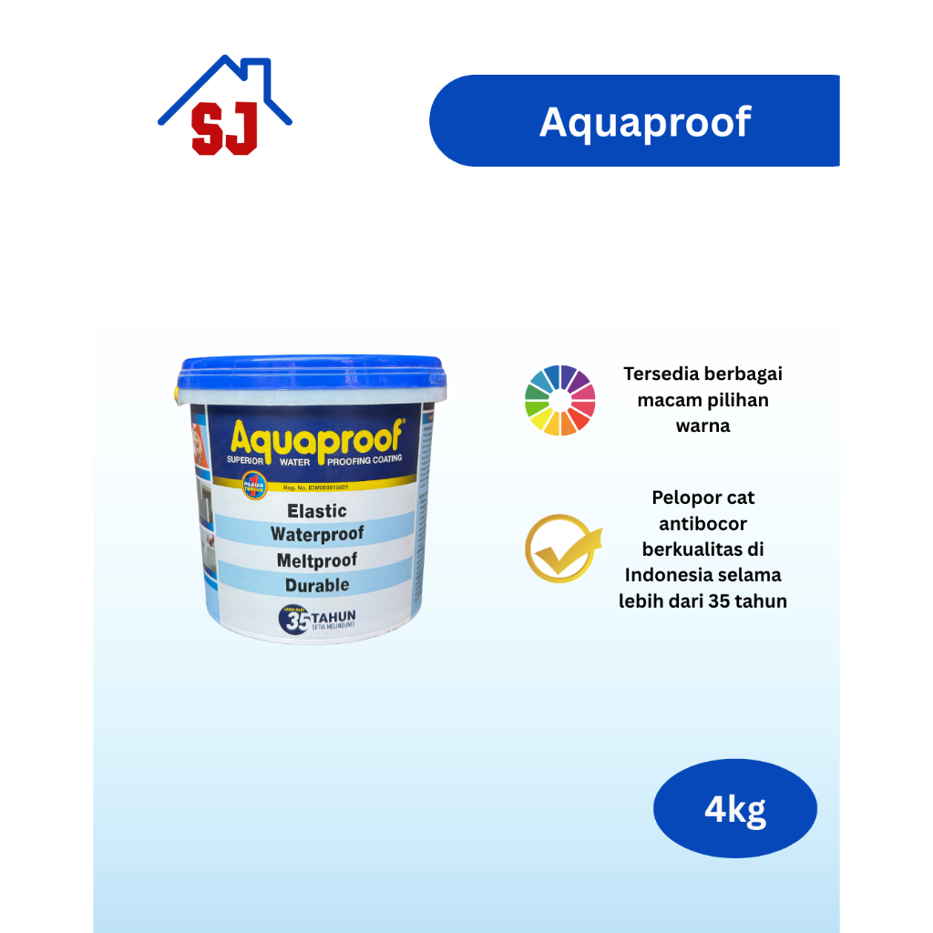 Cat Aquaproof 4Kg dengan Berbagai Pilihan Warna