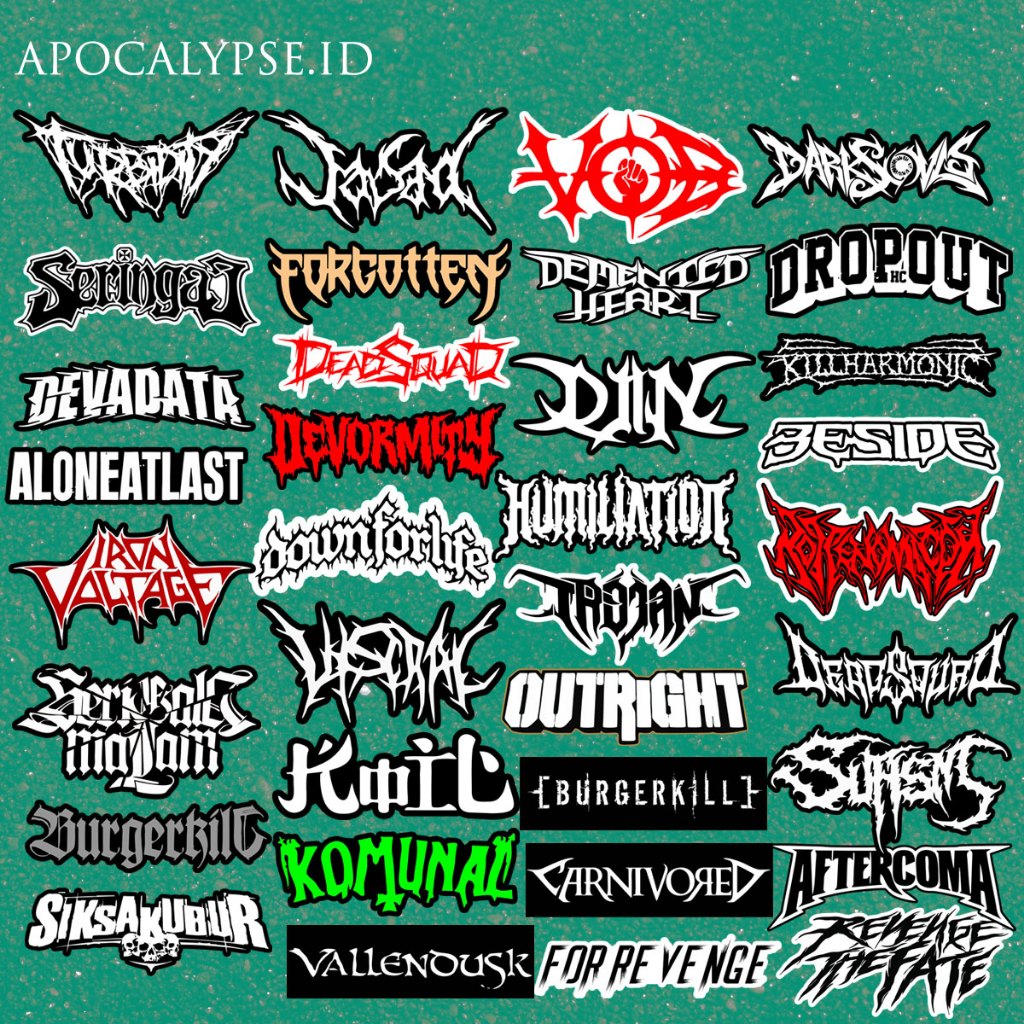 

STICKER PACK BAND METAL INDONESIA - Seringai Deadsquad Burgerkill Darksovls Jasad Stiker Helm / Laptop / aksesories